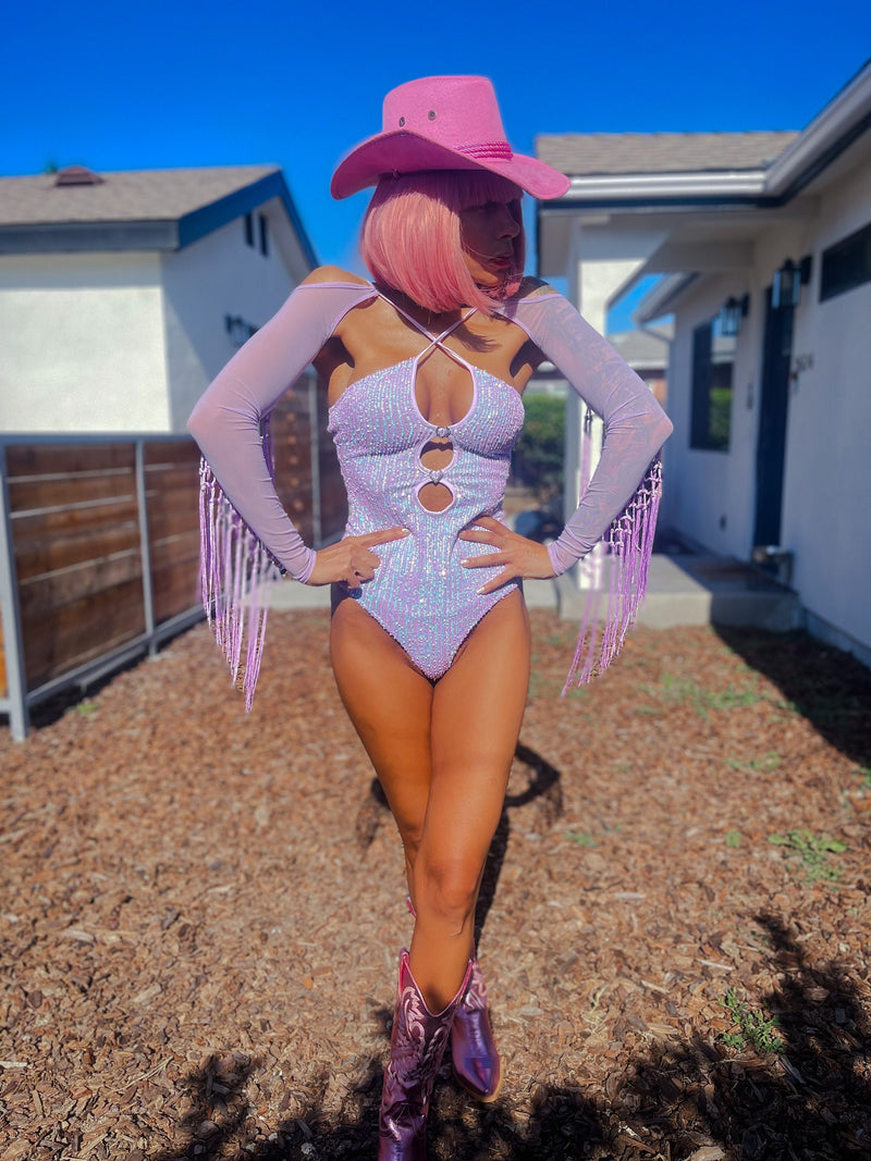 Pink Sequin Fringe Bodysuit Romper – Gypsy Tale