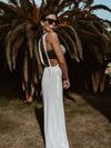 Boho Bridal Knit Suspender Pants Bachelorette Party Dress Western Bride Gypsy Bohemian Festival Outfit