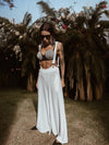 Boho Bridal Knit Suspender Pants Bachelorette Party Dress Western Bride Gypsy Bohemian Festival Outfit