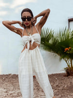 Cotton Blend Tassel Fringe Boho Pants Set Festival Outfit Tulum Bali Vacation Outfit Yoga Goddess Kundalini Pants Western Fringe Rave Set