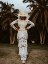 Boho Bridal Fringe Wedding Gown Bachelorette Party Dress Western Bride Gypsy Bohemian Festival Outfit