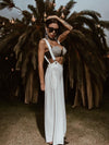 Boho Bridal Knit Suspender Pants Bachelorette Party Dress Western Bride Gypsy Bohemian Festival Outfit