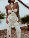 Boho Knit Cut Out Tassel Fringe Jumpsuit Bachelorette Party Outfit Wedding Reception Dress