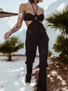 Bohemian Knit Embellished Fringe Jumpsuit Bachelorette Party Outfit Wedding Reception Dress Goddess Vacation Pants