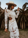 Boho Bridal Fringe Wedding Gown Bachelorette Party Dress Western Bride Gypsy Bohemian Festival Outfit