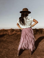 Pink Tulle Skirt Women Tutu Polka Dots Festival Desert Maxi Skirt Country Rave Western Hippie 70  Fashion