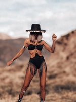 Suede Like Western Fringe Cowgirl Bodysuit Bikini Rave Set Outfit  Hippie Bridal Bikini Metallic Bohemian Disco Costume