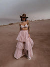 Pink Tutu Tulle Skirt Women Baby Doll Tutu Western Cowgirl Costume Maxi Skirt Bachelorette Party Outfit