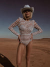 Nude Pearl Bodysuit Diva Costume Cowboy Bodysuit Diamond Playsuit Futuristic Space Cowboy Costume Western Bachelorette Outfit