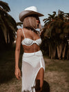 Diamond White Bridal Skirt Set Bachelorette Party Outfit Cowgirl Festival Costume Western Space Cowboy Outfit Rave White Bikini Set Party