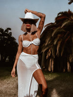 Diamond White Bridal Skirt Set Bachelorette Party Outfit Cowgirl Festival Costume Western Space Cowboy Outfit Rave White Bikini Set Party