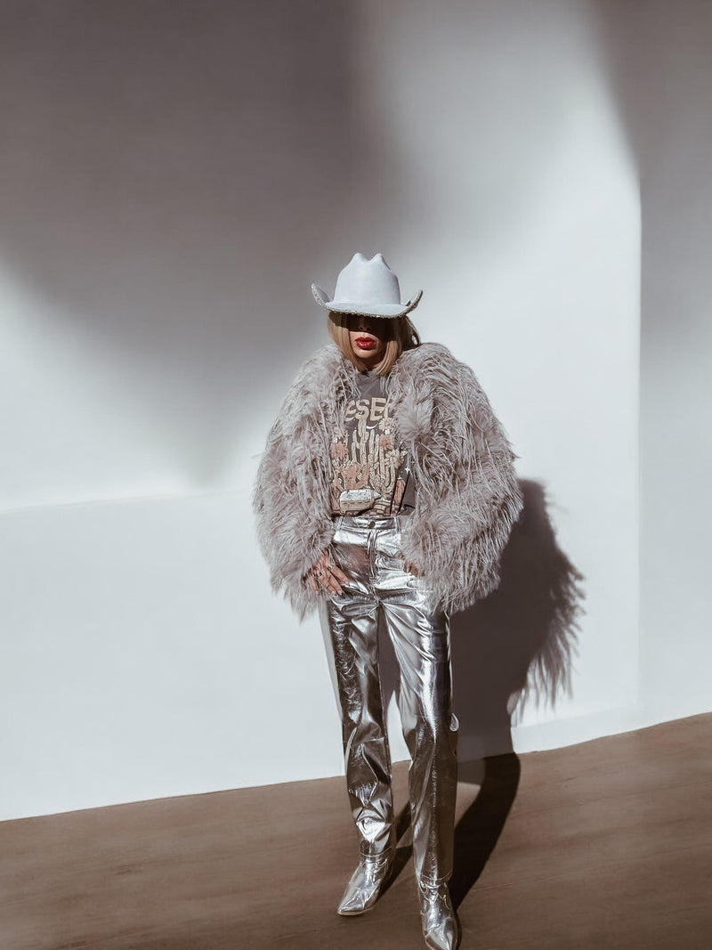 Silver Bootcut Western Pants, Silver Disco Pants, Metallic Cowgirl Pants Shiny Festival Pants, Disco Costumes, Cowboy Outfit, NYE Outfit