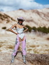 Pink Chaps Fringe Western Pants, Pu Leather Chaps Fringe Jogger Pants, Festival Chaps, Country Western Cowgirl Costume, Sequin Fringe Chaps