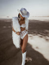 White Silver Fringe Festival Fur Coat, Unisex Festival Vest, Cowgirl Outfit, Western Fringe Jacket, Bachelorette Party Outfit