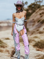 Crystal Cowgirl Rave Bodysuit, Festival Diamond Playsuit, White Bridal Bodysuit, Futuristic Space Cowboy Cowgirl Costume, Burner Girl Outfit