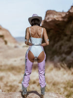 Crystal Cowgirl Rave Bodysuit, Festival Diamond Playsuit, White Bridal Bodysuit, Futuristic Space Cowboy Cowgirl Costume, Burner Girl Outfit