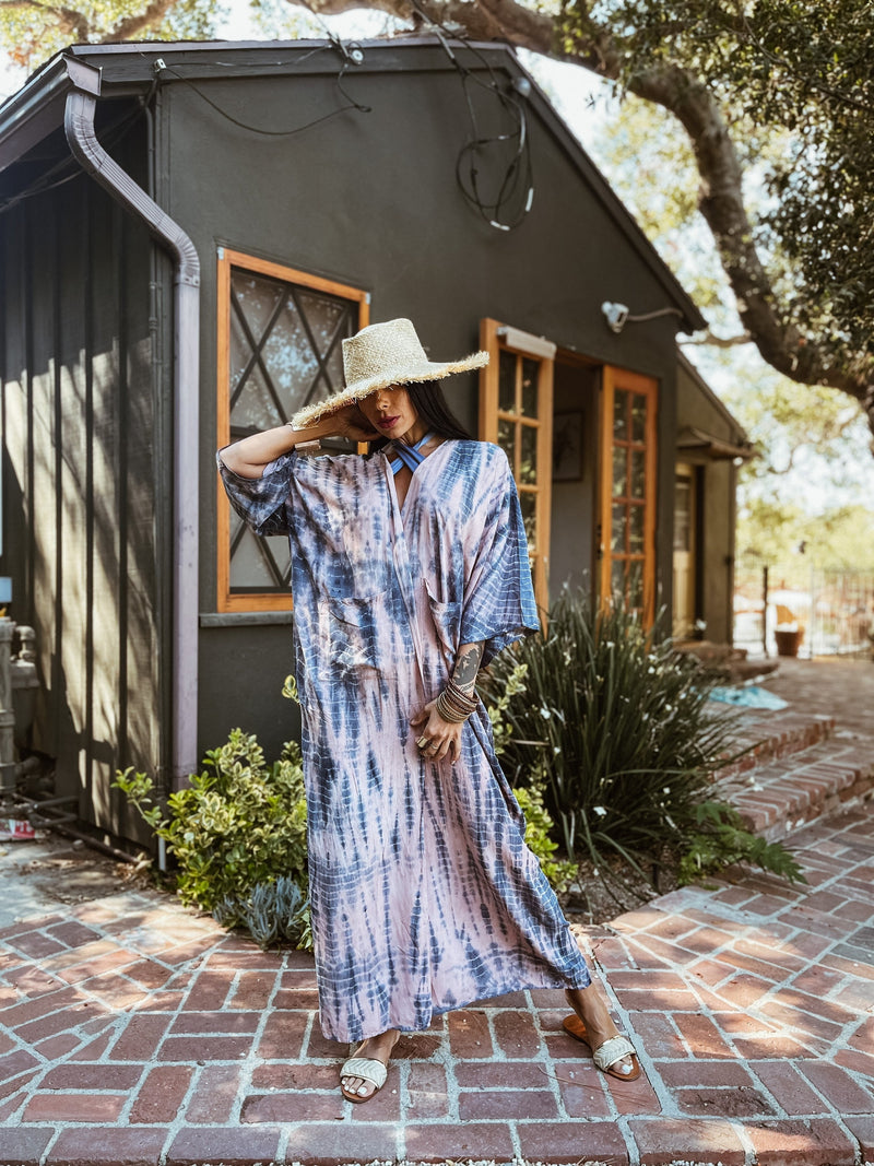 Tie dye hotsell kimono dress