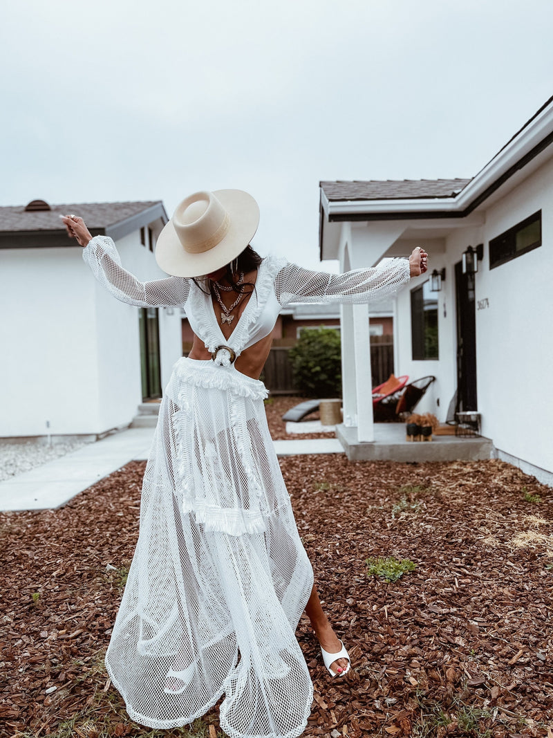 Beach Elopement Cut Out Bali Dress