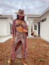 Goddess Bohemian Paisley Velvet Maxi Skirt Set