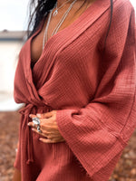 100% Cotton Gauze Kimono Romper