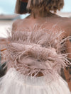 Feather Fringe Suede Crop Top