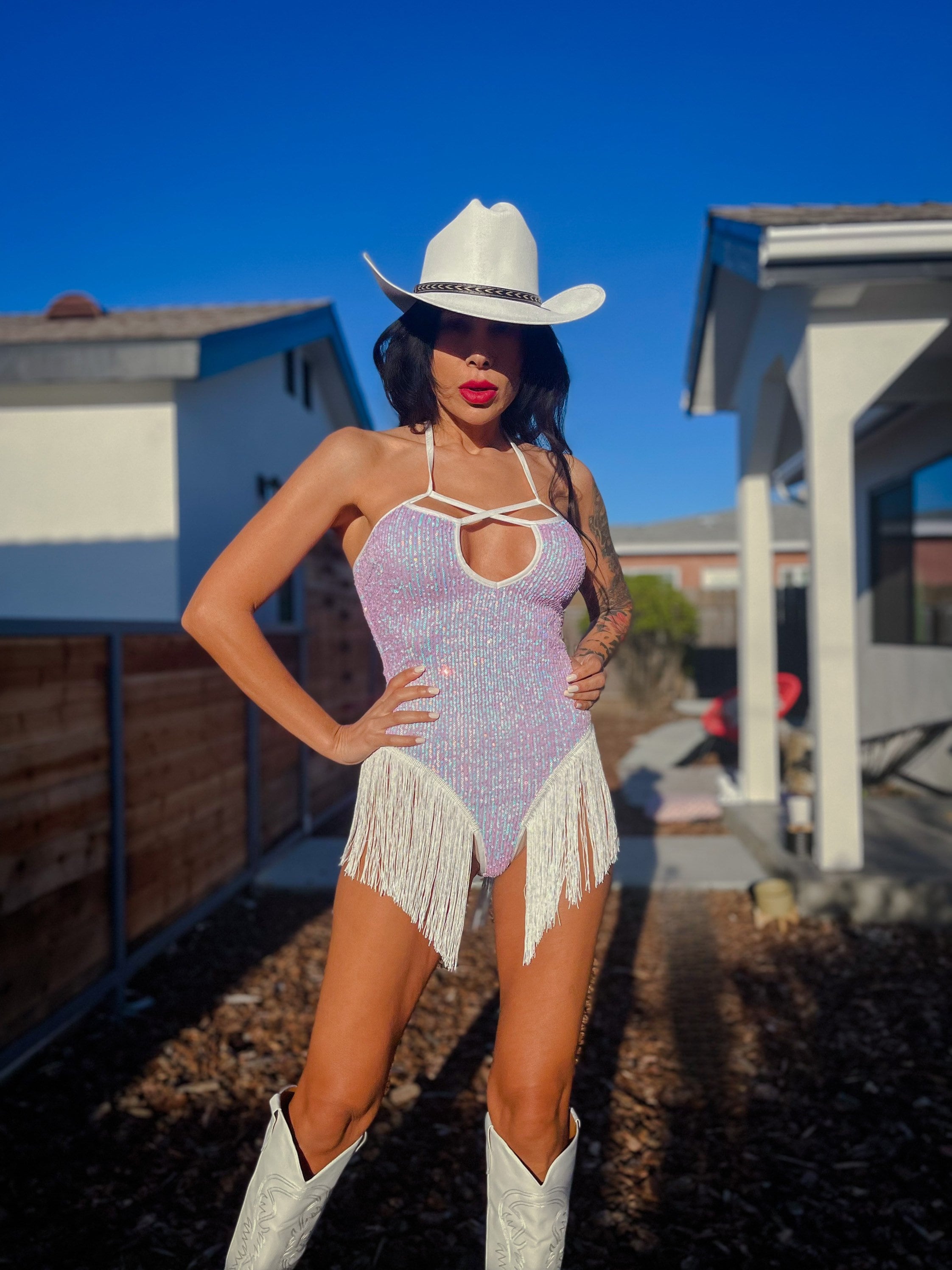 Cowgirl Lavender Fringe Bodysuit – Gypsy Tale