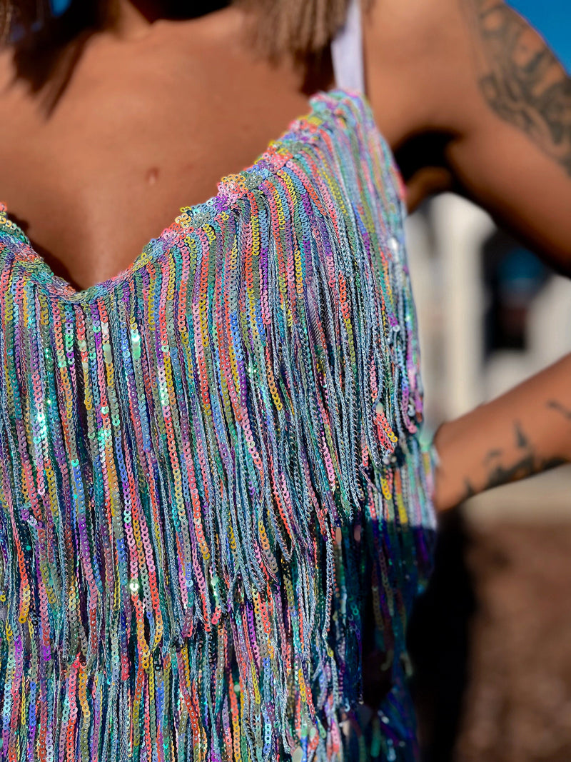 Rainbow Sequin Fringe Unicorn Dress – Gypsy Tale