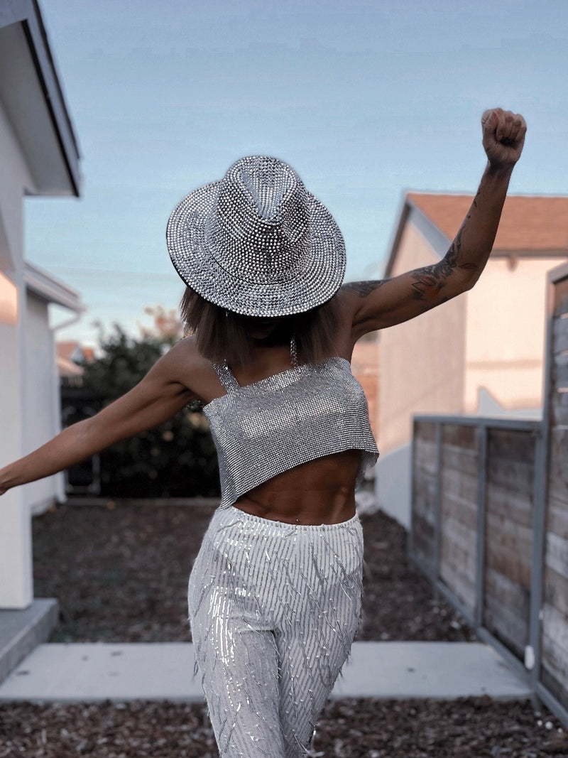 Crystal Rhinestone Disco Cowboy Hat